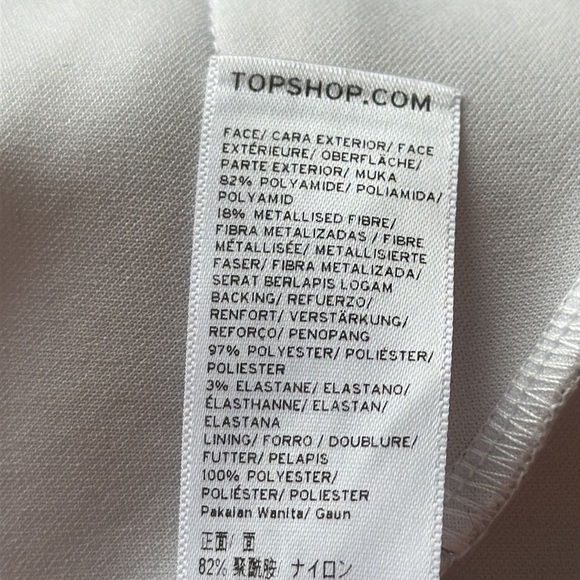 Topshop silver metallic halter dress with asymmetrical hem, size 6 - Picture 8 of 8